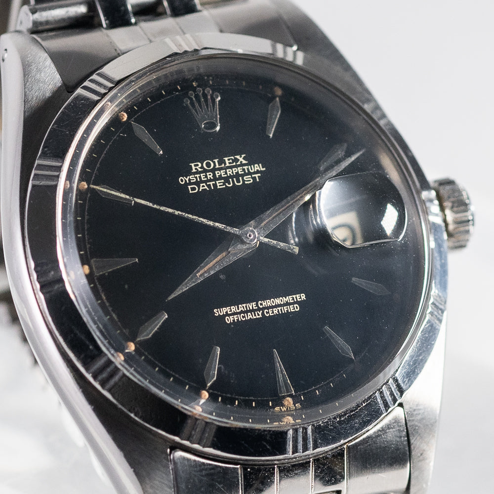 ROLEX DATEJUST Ref.1603 Bamboo Bezel Black Gilt Dial