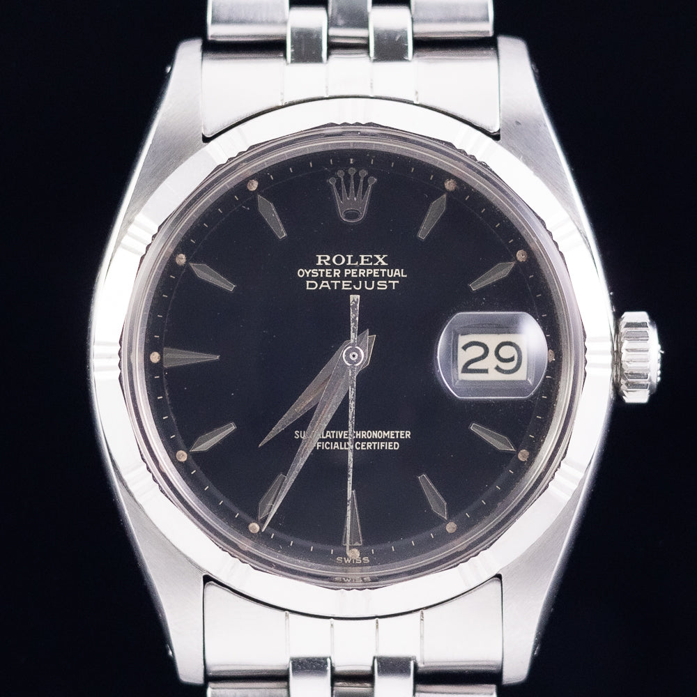 ROLEX DATEJUST Ref.1603 Bamboo Bezel Black Gilt Dial