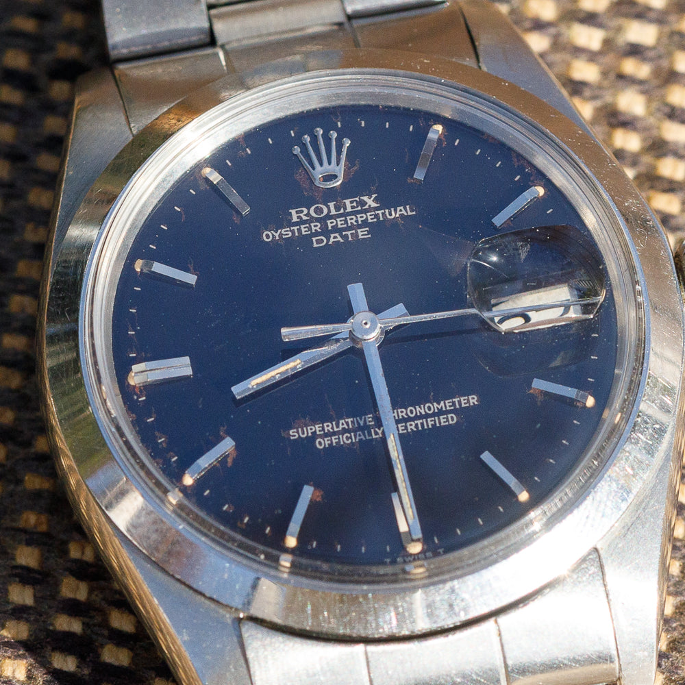 ROLEX OYSTER PERPETUAL DATE Ref.1500 Black Gilt Dial