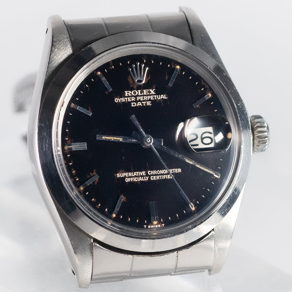 ROLEX OYSTER PERPETUAL DATE Ref.1500 Black Gilt Dial