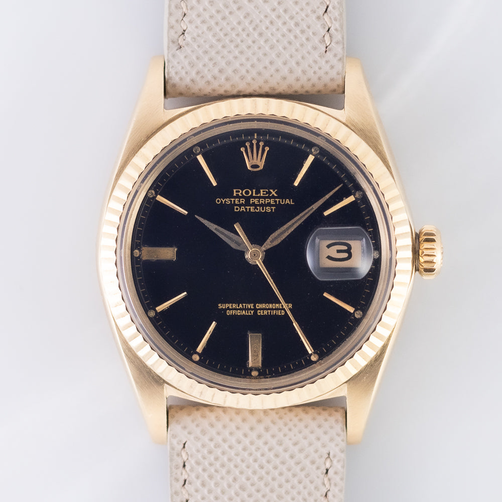 ROLEX DATEJUST Ref.1601 14K Yellow Gold Black Gilt DOORSTOP Dial