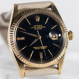 ROLEX DATEJUST Ref.1601 14K Yellow Gold Black Gilt DOORSTOP Dial