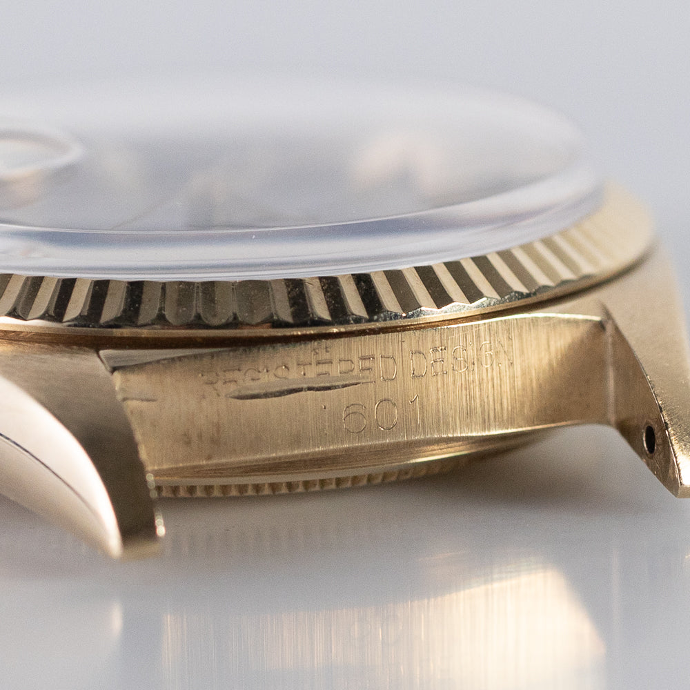 ROLEX DATEJUST Ref.1601 14K Yellow Gold Black Gilt DOORSTOP Dial
