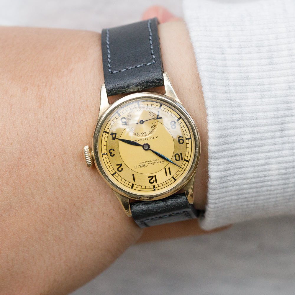 IWC Calatrava Cal.83 14KYG Earliest Screw-in Case Back 1939 w.Extract from the Archives