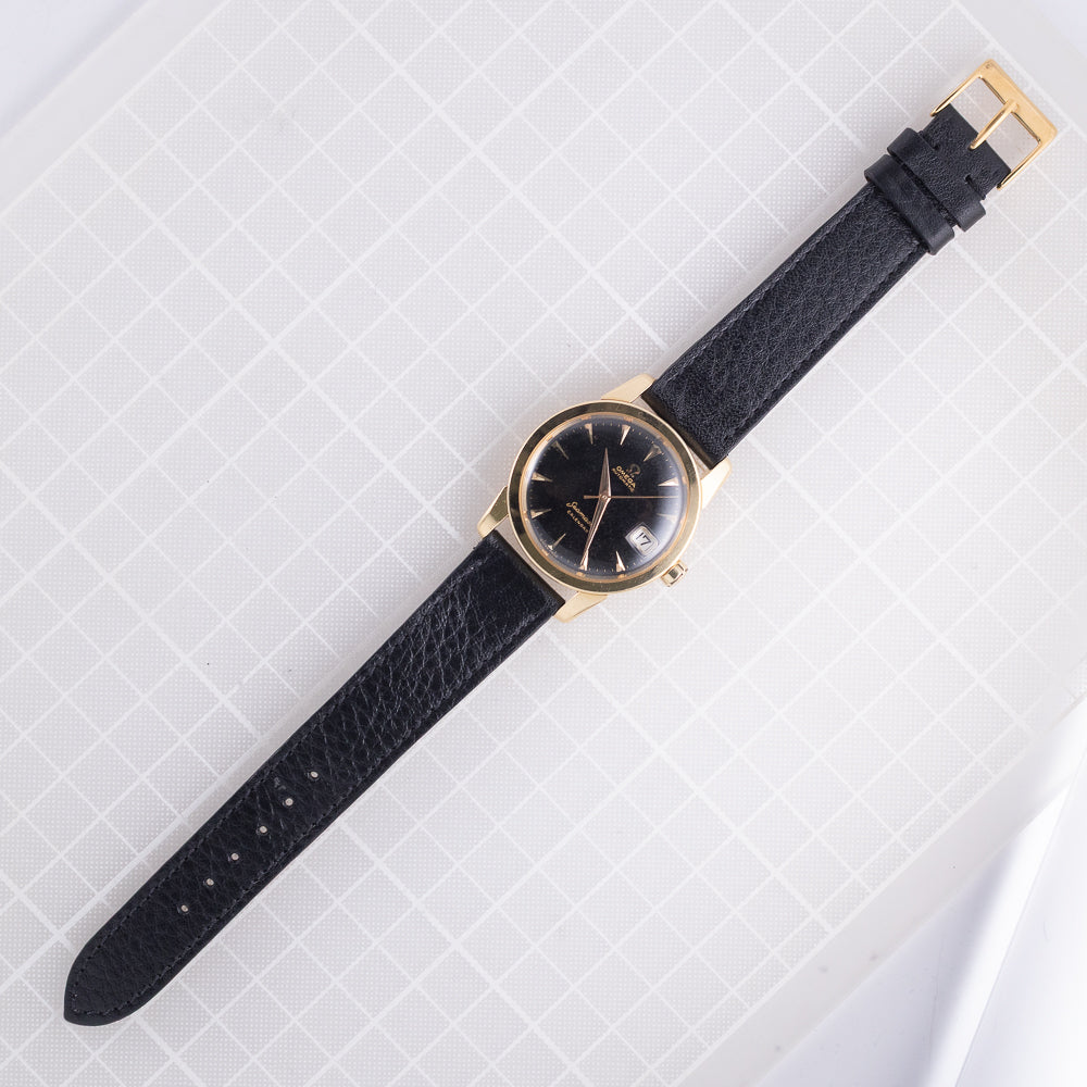 OMEGA Seamaster Ref.2849 18K Yellow Gold Black Gilt Dial w.Box and Paper