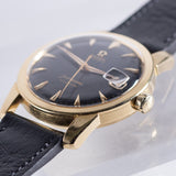 OMEGA Seamaster Ref.2849 18K Yellow Gold Black Gilt Dial w.Box and Paper