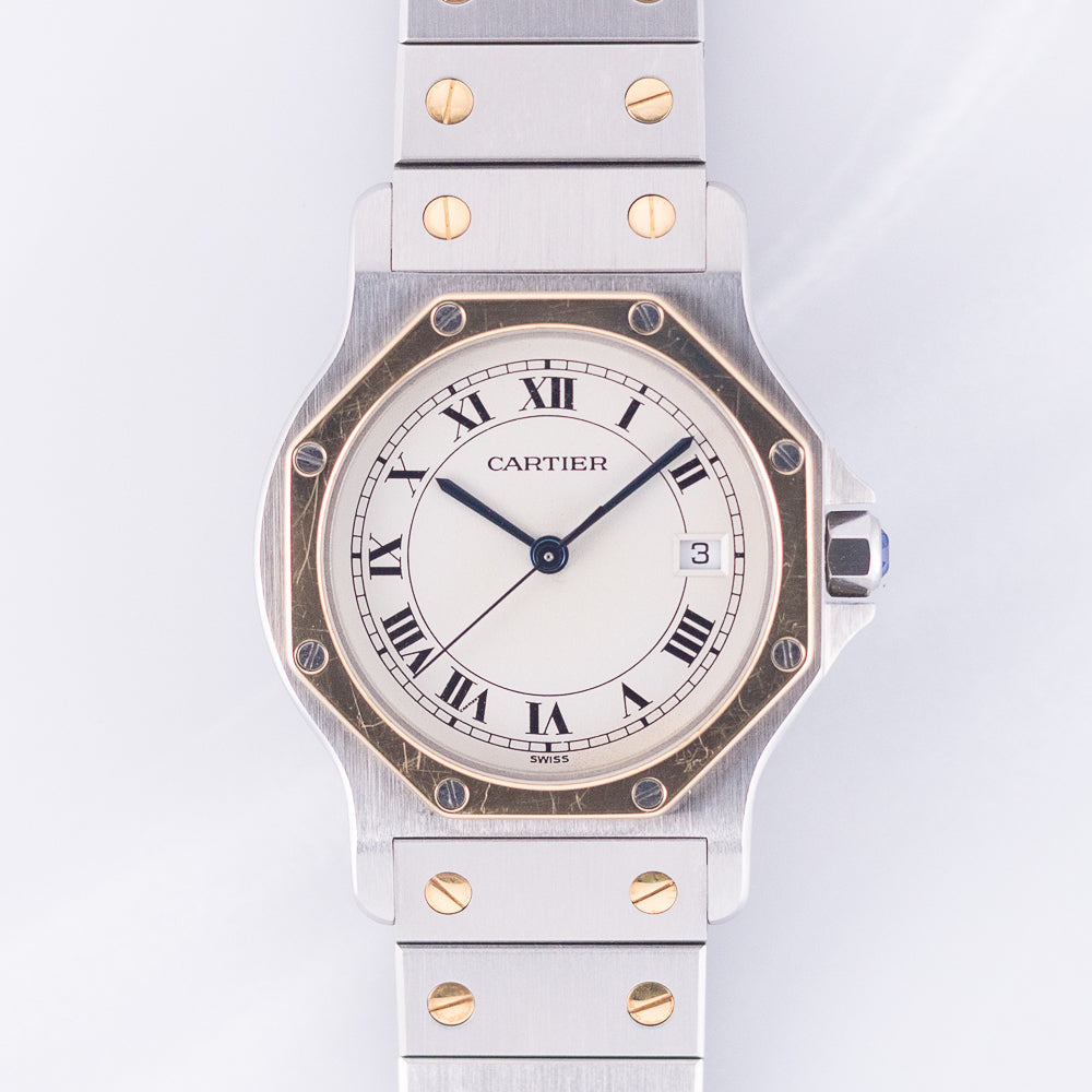 CARTIER LM SANTOS OCTAGON Ref.187902 NOS W.BOX&PAPER