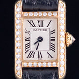 CARTIER PM Mini TANK Louis Cartier Pave Diamond Bezel Ref.828001