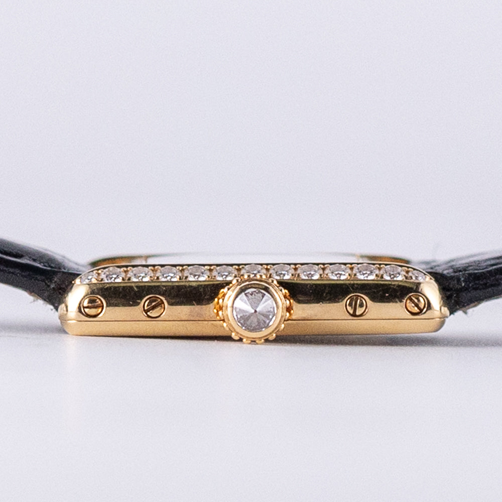 CARTIER PM Mini TANK Louis Cartier Pave Diamond Bezel Ref.828001