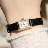 CARTIER PM Mini TANK Louis Cartier Pave Diamond Bezel Ref.828001