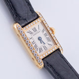 CARTIER PM Mini TANK Louis Cartier Pave Diamond Bezel Ref.828001