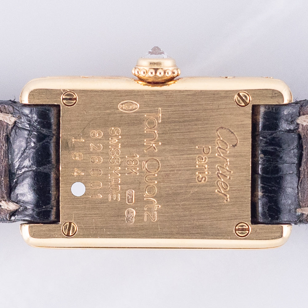CARTIER PM Mini TANK Louis Cartier Pave Diamond Bezel Ref.828001