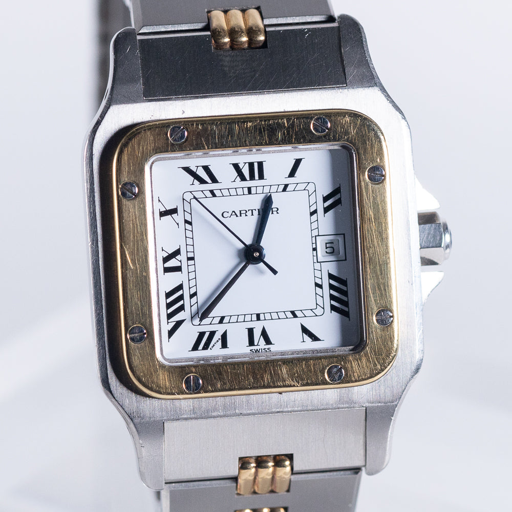 CARTIER LM Santos Ref.2961 AUTOMATIC Godron Bracelet MINT CONDITION