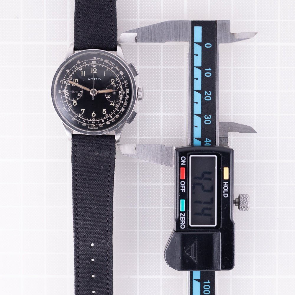 CYMA Black Gilt Dial Cylinder Case Valjoux 22
