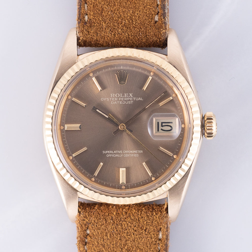 ROLEX DATEJUST Ref.1601 Brown Dial 18K Yellow Gold