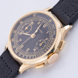 LONGINES Cal.13ZN Chronograph Black Gilt Dial 18K Yellow Gold