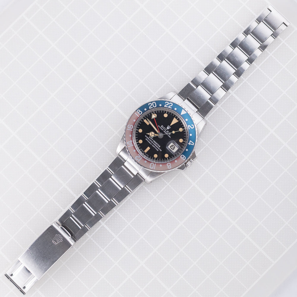 ROLEX GMT-MASTER Ref.1675 matte MK1 pumpkin Lume w.BOX and paper