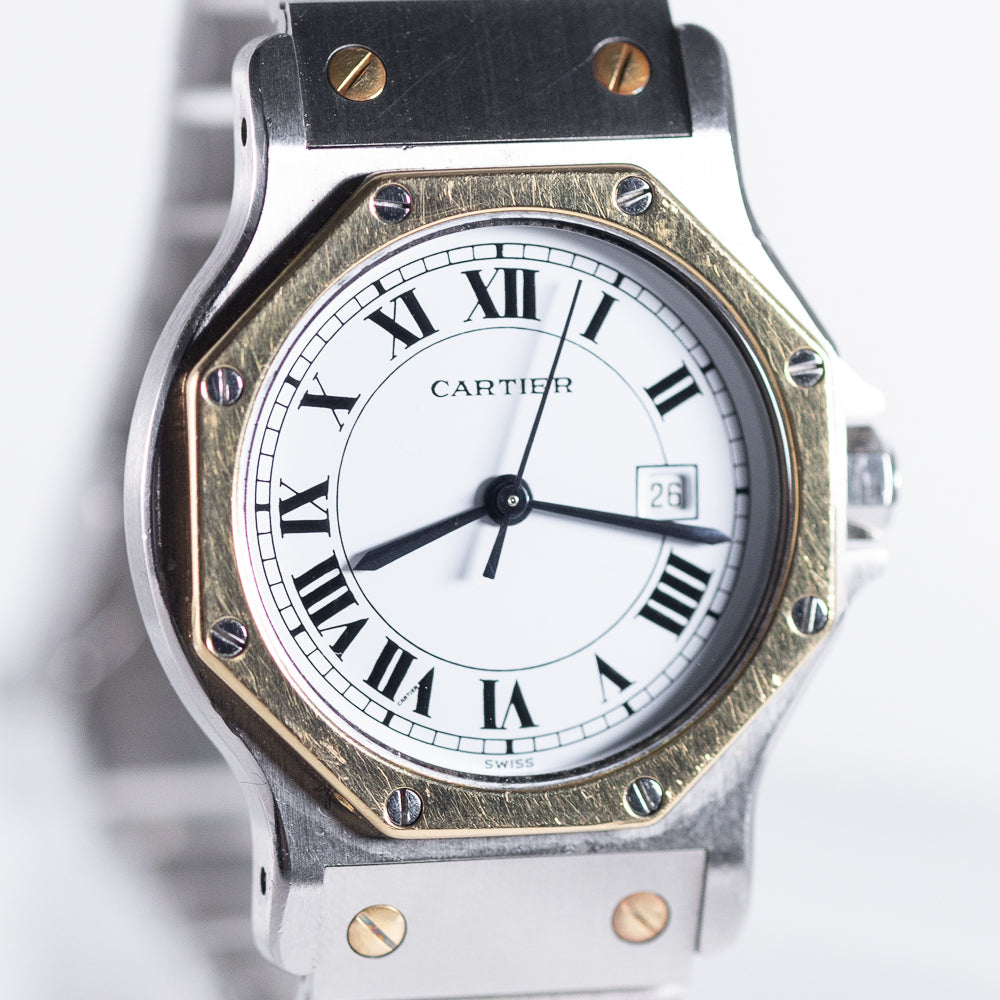 CARTIER LM SANTOS OCTAGON Automatic Ref.2966 NO Crack Dial