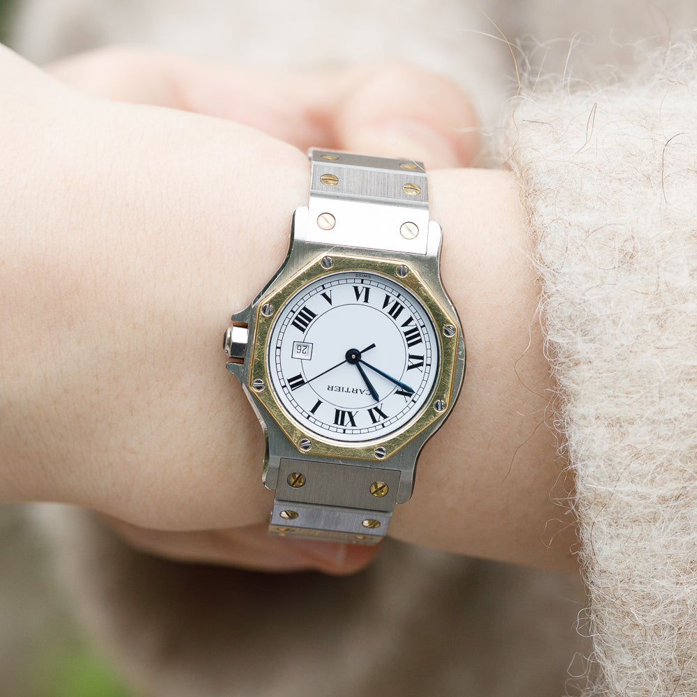 CARTIER LM SANTOS OCTAGON Automatic Ref.2966 NO Crack Dial