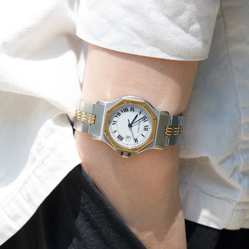 CARTIER LM SANTOS OCTAGON Ref.2966 Godron Bracelet