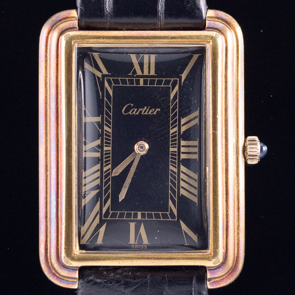 CARTIER Stepped Tank Jumbo / Tank Hicham XL Ref.5512116 Black Roman Dial