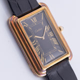 CARTIER Stepped Tank Jumbo / Tank Hicham XL Ref.5512116 Black Roman Dial