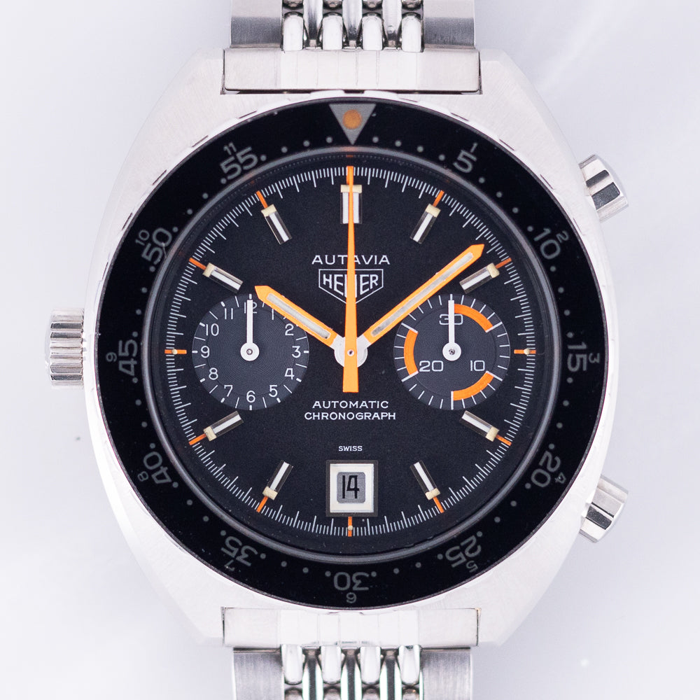 HEUER AUTAVIA Ref.11630 orange boy W.BOX NOS
