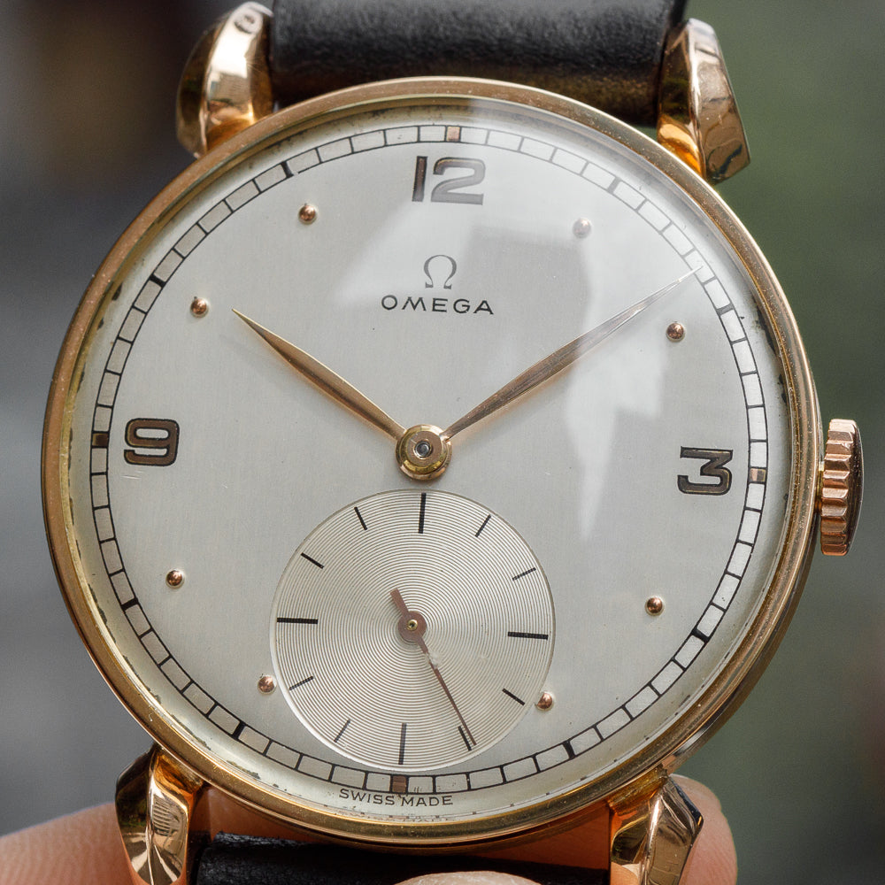OMEGA 18K Rose Gold Fancy Lugs Cylinder Case