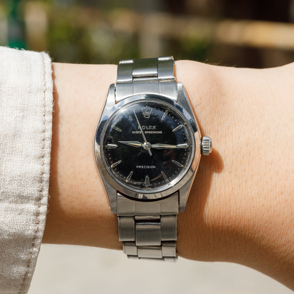 ROLEX OYSTER SPEEDKING Ref.6420 Black Gilt Dial