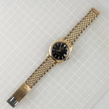 OMEGA Seamaster Ref.166.010 Gold Top Glossy Black Gilt Dial