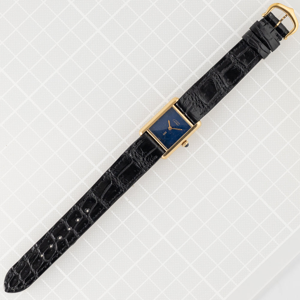 CARTIER SM MUST DE TANK LAPIS BLUE DIAL