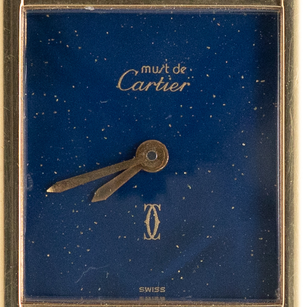 CARTIER SM MUST DE TANK LAPIS BLUE DIAL