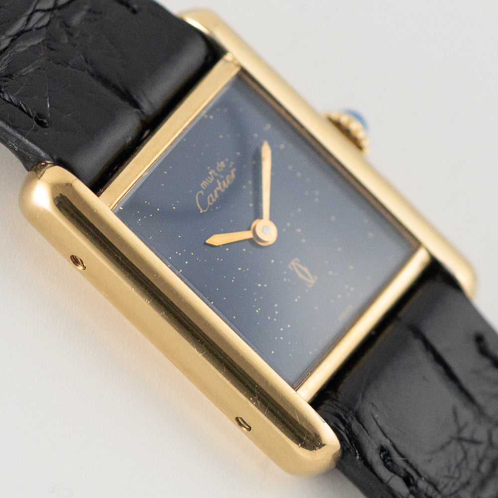 CARTIER SM MUST DE TANK LAPIS BLUE DIAL