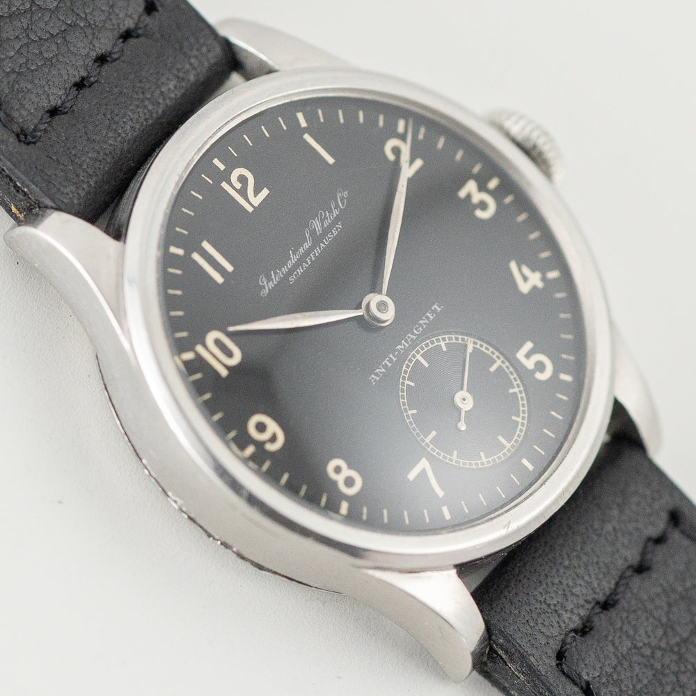IWC Calatrava Balck Gilt Dial Cal.83 Earliest Screw-in Case Back