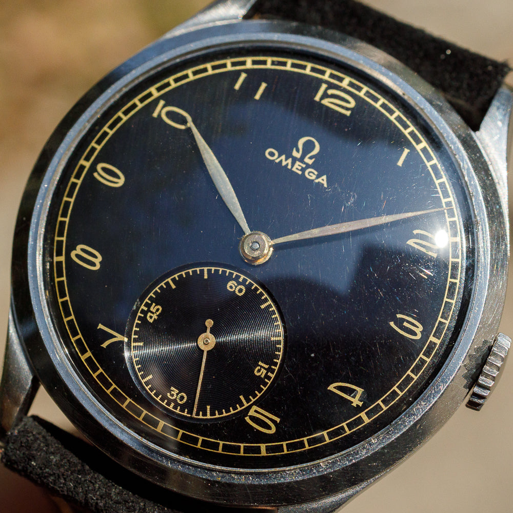 OMEGA Oversize 38mm Black Gilt dial Cal.30T1