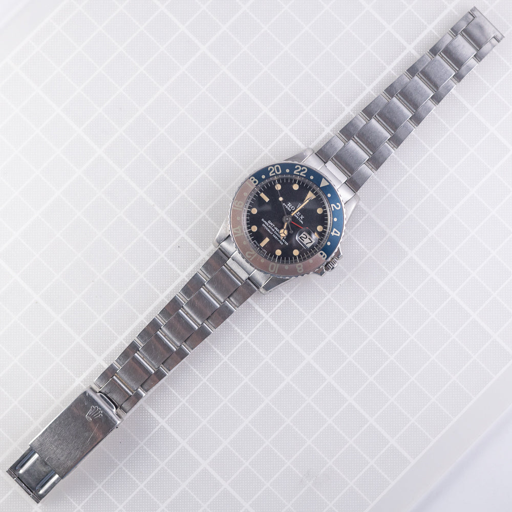 ROLEX GMT-MASTER Ref.1675 matte MK1 Fat font insert