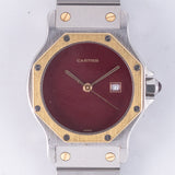 CARTIER LM SANTOS OCTAGON REF.2966 Burgundy
