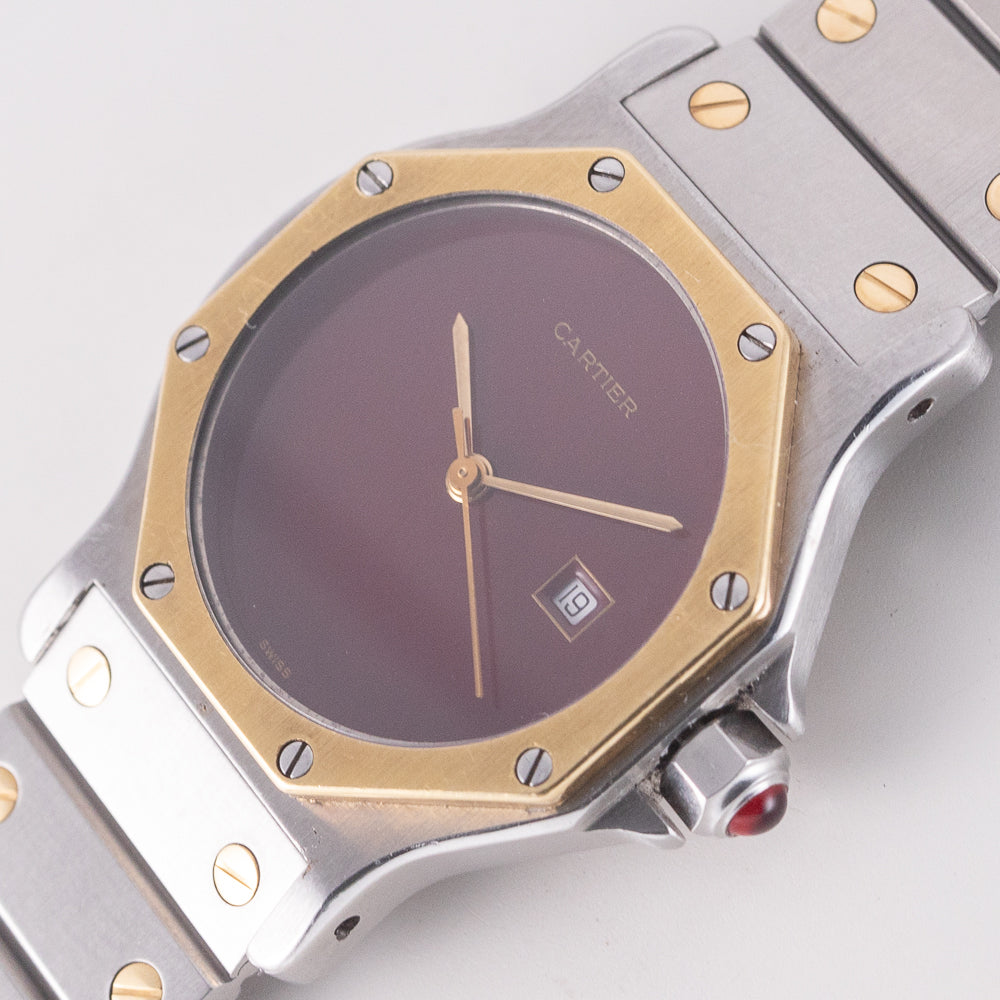 CARTIER LM SANTOS OCTAGON REF.2966 Burgundy