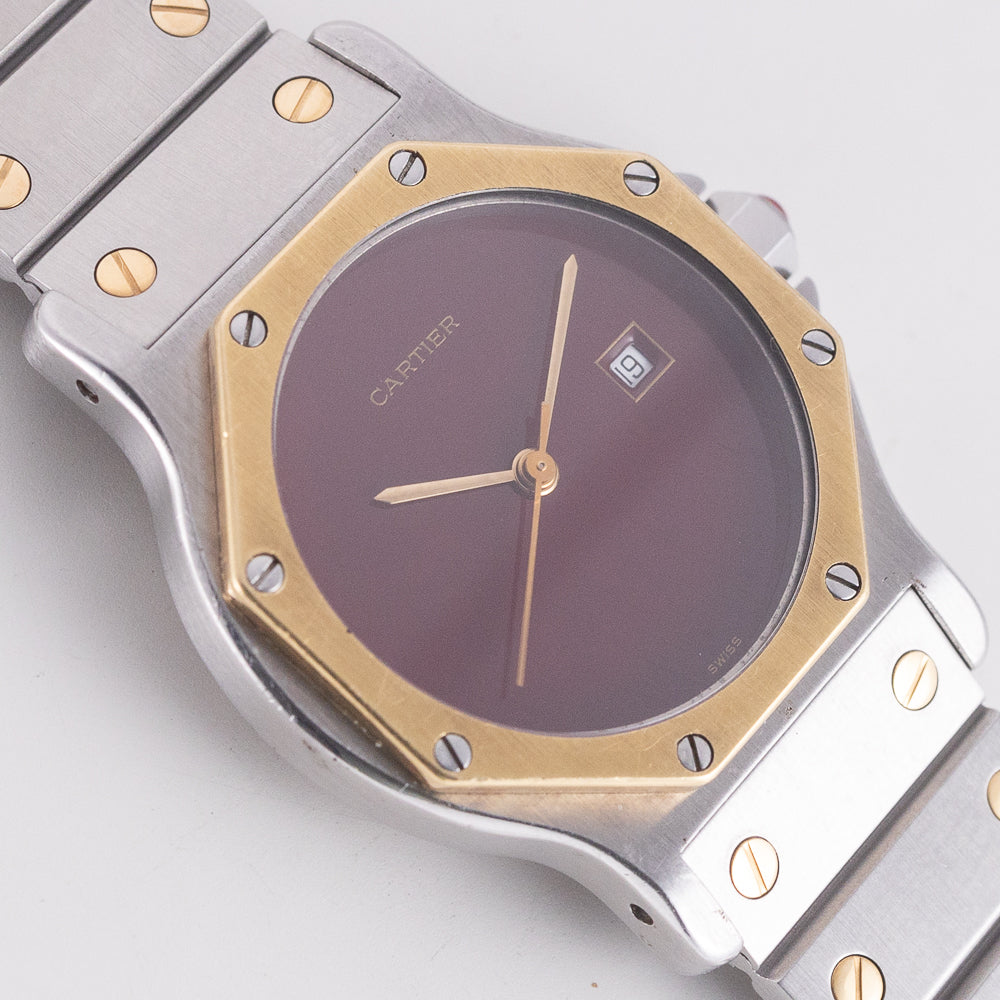 CARTIER LM SANTOS OCTAGON REF.2966 Burgundy