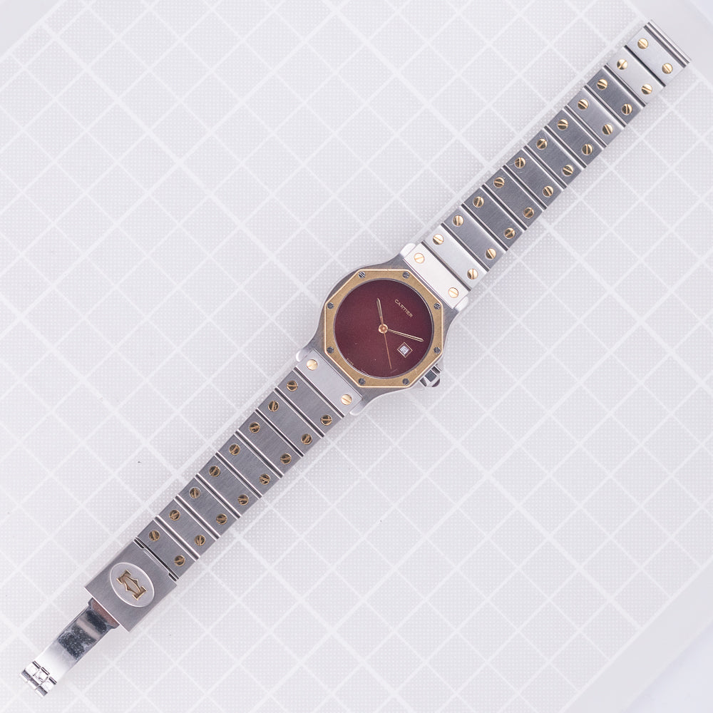 CARTIER LM SANTOS OCTAGON REF.2966 Burgundy