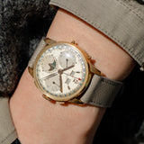 RECORD Valjoux 88 Triple Calendar Moon Phase Chronograph in 18K Rose Gold