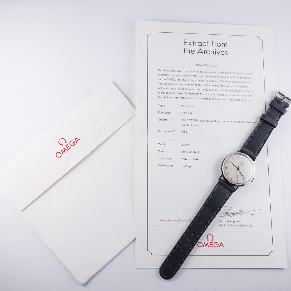 OMEGA Ref.2367-4 Cal.30T2SCRG Raised Enamel Dial with Archive
