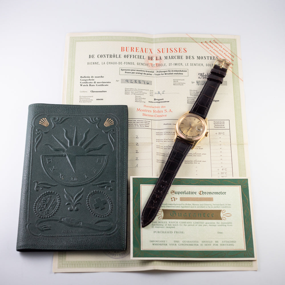 ROLEX DATEJUST Ultra rare Minute Line with a mirror finish Ref.1601 w.Chronometer Certificate