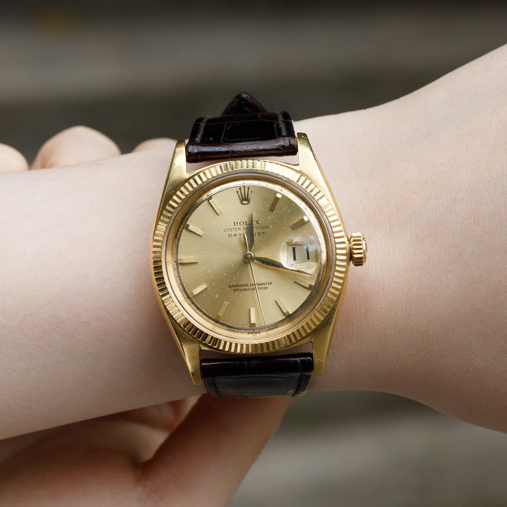 ROLEX DATEJUST Ultra rare Minute Line with a mirror finish Ref.1601 w.Chronometer Certificate