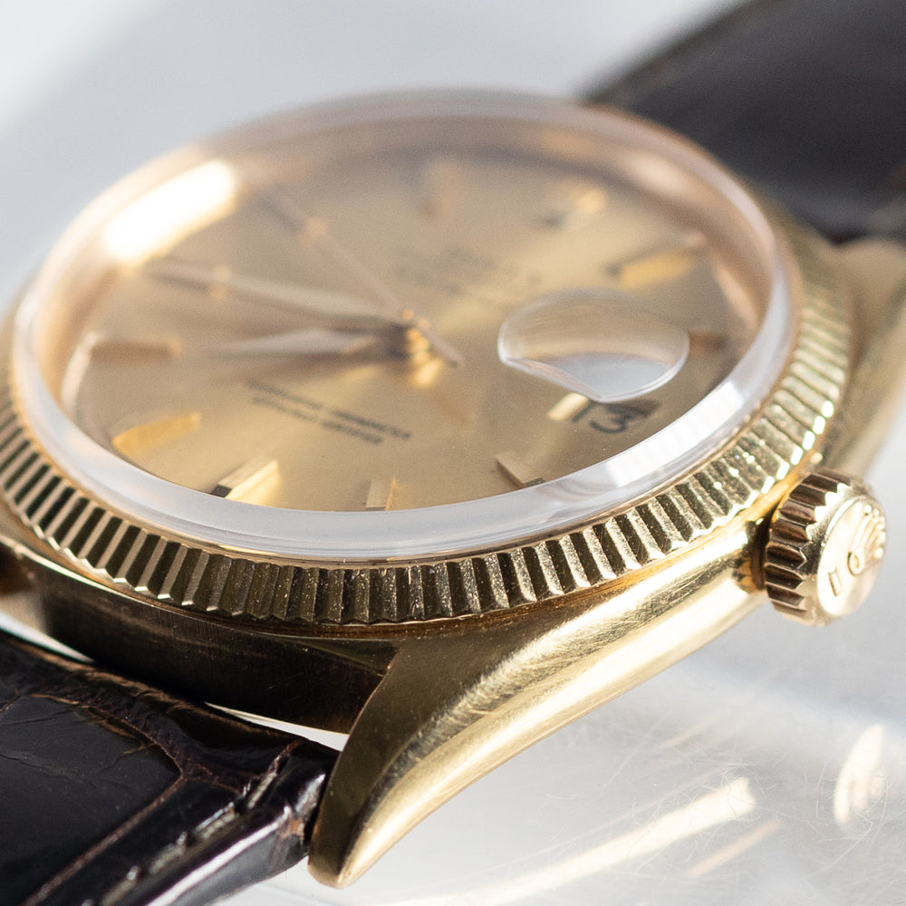 ROLEX DATEJUST Ultra rare Minute Line with a mirror finish Ref.1601 w.Chronometer Certificate