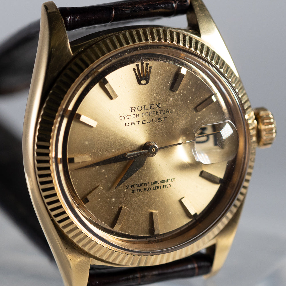 ROLEX DATEJUST Ultra rare Minute Line with a mirror finish Ref.1601 w.Chronometer Certificate