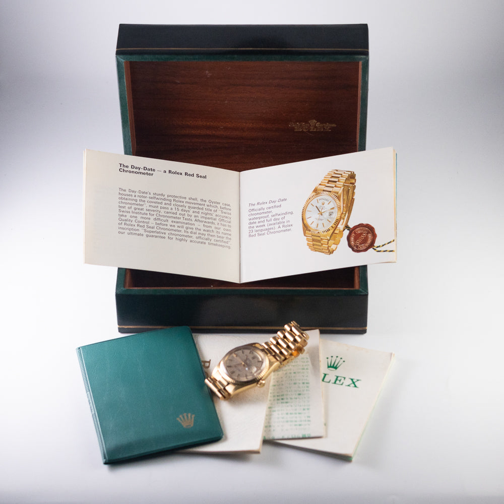 ROLEX DAY-DATE Ref.1803 Linen with BOX and Double Warranty Papers