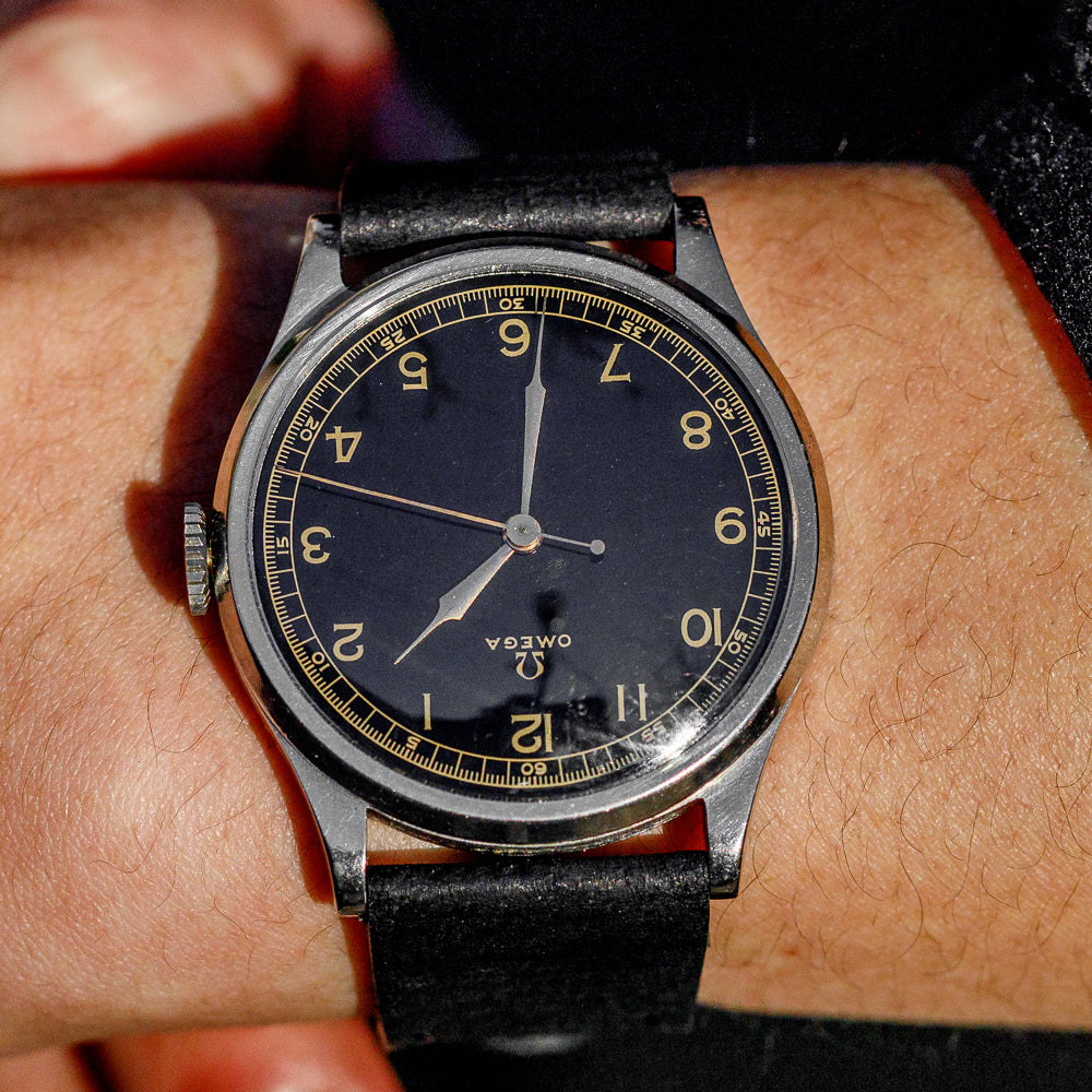 OMEGA Oversize 38mm Black Gilt dial Cal.26.5SC