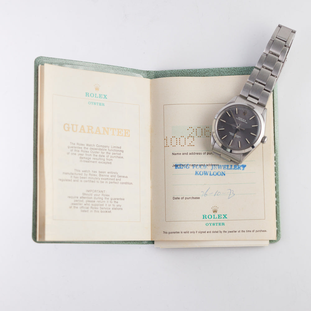 ROLEX OYSTER PERPETUAL Ref.1002 Grey Dial With BOX and Paper, Tag