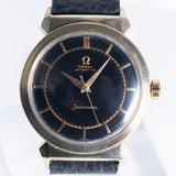 OMEGA Seamaster Ref.14350-2SC Hooded Lugs Black Gilt Dial Bumper